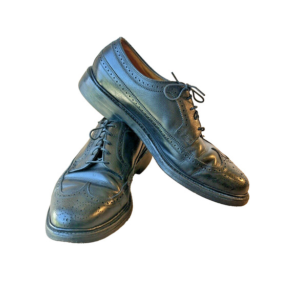FLORSHEIM IMPERIAL 92604 Kenmoor Gunboat Vintage Black Wing Tip Shoes Size 9.5 D main image 12